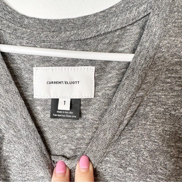 Current/Elliott Heather Oversized Grey Jersey High Low Tee T-Shirt 1/Small - Picture 14 of 16